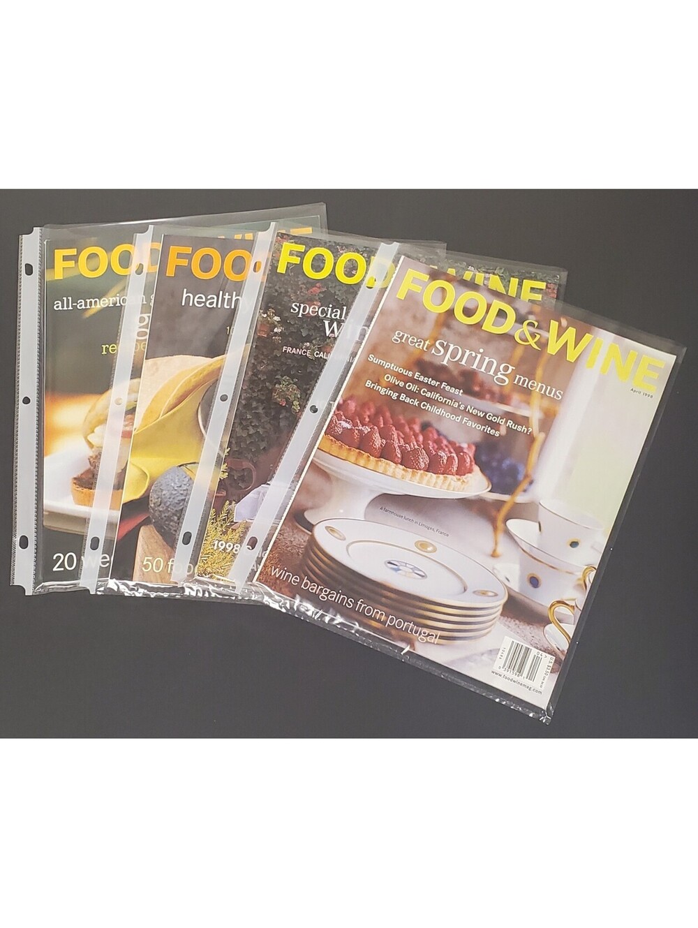 Set of 5 Vintage Food & Wine Magazines 1998-1999 in Protective Sleeves VG